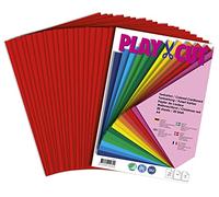 PLAY-CUT, Cartulina A4, 220 g/m2, color rojo, 20 hojas, monocolor.
