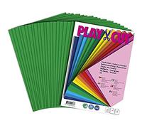 PLAY-CUT Juego de tarjetas fotográficas A4, color verde hoja (300 g/m²), 20 hojas de cartón fotográfico DIN A4, papel fotográfico colorido, papel fotográfico grueso, papel de impresora premium, grosor