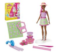 Play-Doh Barbie Garden Party Diseador de muecas Haz ropa de mueca con compuesto de modelado y 10 accesorios de moda Artes y manualidades para nia