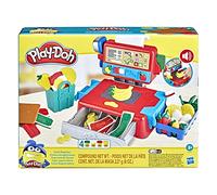 Play-Doh Caja registradora de juguete para niños de 3 años en adelante con divertidos sonidos, accesorios de comida y 4 colores no tóxicos (Hasbro 0)