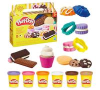 Play-Doh Hasbro, Confitería, Juegos Creativos para Niñas y Niños de 3 Años o Más, Pastelería de Juguete, 6 Botes de Plastilina, Accesorios y Moldes para Cupcakes, Manualidades y Material Artístico
