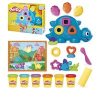 Play-Doh Hasbro, Dinosaurio, Formas y Colores, Juguetes de Arte y Manualidades, Materiales Artísticos para Niños y Niñas de 2 Años o Más, 6 Botes, Plastilina de Colores, Creatividad, Regalo