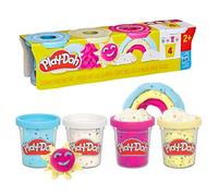 Hasbro Play-Doh Pack de 4 Plastilinas con Confetti, para Niños y Niñas de 2 Años en Adelante, Manualidades Creativas, Motricidad Fina, Juego de Colores