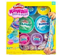 Play-Doh Kawaii Mix & Play Set Super Stretch y Bubble Pop Slime, 6 colores con chispas decorativas, a partir de 4 años