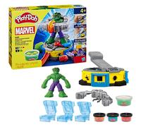 PLAY-DOH Marvel - Set Hulk Aplasta y Moldea F9826 con Figura y Prensa 360° para Crear Tanques y más - Juguete de Masa para Niños +4 Años