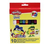 Play Doh, Pack de 10 Rotuladores de Colores Mágicos, Set Infantil,Tinta Magica, Cambian de Color (CyP Brands)