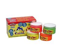Play Doh, Pinturas de Dedos Fluorescente Jumbo 4 Botes 70 ml, Material Escolar para Colorear (CyP Brands)
