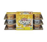 Play-Doh Slime Gold Collection HydroGlitz - Pack de 12 Colores líquidos, para niños a Partir de 3 años, latas de 28 g