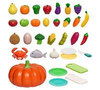 Play Food Set for Kids, 34 piezas Pretend Food Toys, Kids Kitchen Learning Set with Pumpkin Sorting Game, Cognitive Learning and Pretend Role Play for Early Education and Motor Skill Development