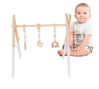 Play Gym, Wooden Activity Frame, Foldable Infant Toy Set,17.72 * 14.76 *