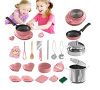Play Kitchen Accessories - Kids Cookware Playset - Child-Safe Realistic Cooking Utensils Educational Tools for Fine Motor Skill Development Restaurant