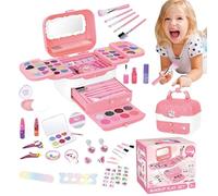 Play Makeup - Washable Toddler Makeup Toy Kit | Pretend Beauty Set with Mirrors, Princess Dress-Up Accessories for Girls 3-12 Years Old | Fun Christmas & Birthday Gift for Imaginative Play