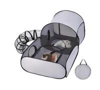 Play Pen Cats, Cat Tunnel Enclosure House, 33/33/10 Inches, Foldable Pet Playpen Design, Portable Interactive Toys Included for Kitten, Puppy, Small Animal Exercise, Black