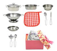 Play Pots and Pans Stainless Steel Toy - Cooking Utensils
