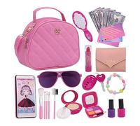 Play Purse for Little Girls | 27X Little Girl Purse Toy Kit Pretend Play Set | Dress Up Toy Includes Wallet, Phones, Sunglasses, Keys, Credit Cards for Girls Age 3-8