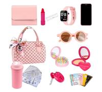 Play Purse for Little Girls, Toy Purse with Accessories Set, Princess Pretend Dress-Up Game, Creative Role-Playing Toy for Children, Perfect for Birthday Present, 7.87x4.33x5.12 in