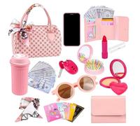 Play Purse - Interactive Makeup & Jewelry Sets with Silk Scarf | Little Girls Pretend Play Purse For Sisters Classmates Preschoolers 3-6 Years Old Granddaughter Birthday Christmas New Year