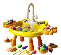 Play Sink - Electric Pretend Interactive Educational, Realistic Faucet Flow, Creative Cooking Station, Engaging Preschool Activity | Play Toys, Fun Kitchen Food Set For Birthday Holiday Party