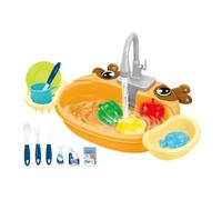 Play Sink, Kids Running Water Kitchen Pretend Toy Set