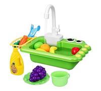 Play Sink with Running Water - Actualizaciones Pretend Play Electric Faucet | Kids Electric Kitchen Toy Wide Accessories | Age 3+ Girls Boys Safe Burr Free Cultivates Imitation Desire