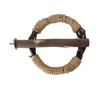 Play Stand, Wooden Perch, Climbing Branch Rope Attachment Sturdy Wood Compact Size Comfortable Easy Setup Natural Material Lightweight Design, Bird Cage Perch for Pets