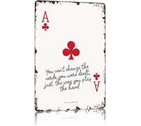 Play The Hand You Were Dealt Old School Metal Sign Funny Wisdom for Man Cave Garage Bar Home Office 8 X 12 in