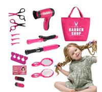 Play Vanity Set de peluquería para niños, secador de pelo, set de salón de belleza para niñas, bonito juego de juguetes de salón de cumpleaños, colorido juego de maquillaje para mejorar la coordin