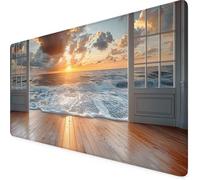Playa Alfombrilla Ratón XXL 600x300x3mm, Color Naranja Alfombrilla Escritorio con Base Antideslizante Bordes Cosidos, Impermeable Duradera Mouse Pad Gaming, Protector Escritorio, PC Accesorios 6o-R15