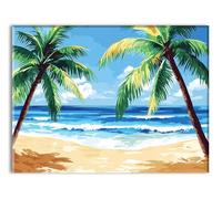 Playa Árboles Patrón Diamond Painting Adultos, 5D Diamond Painting Completo, Manualidades Adultos DIY Cristal Pintura Diamante, Art Kit Bordado Punto de Cruz, Decoracion Hogar Regalo 80x110cm P-q-1462