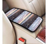 Playa Atardecer Guijarros,Funda para reposabrazos de consola central de vehículo, almohadilla suave y cómoda para pasamanos de coche, cojín universal