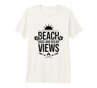 Playa barbacoas y Vistas al mar Diversión Verano Vibes Casual Gráfico Camiseta Premium