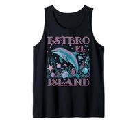Playa Colorida Amante de los Delfines de la Isla Estero Florida Camiseta sin Mangas