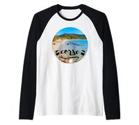 Playa De Córcega Foto Bastia Ajaccio Isla Cabeza de Moro Camiseta Manga Raglan