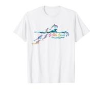 Playa de San Pete Florida Playa Colorida Amante de Delfines Camiseta gráfica económica, Hombre, Blanco, XL