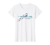 Playa de San Pete Florida Playa Colorida Amante de Delfines Camiseta gráfica económica, Mujer, Blanco, L