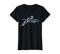 Playa de San Pete Florida Playa Colorida Amante de Delfines Camiseta gráfica económica, Mujer, Negro, M