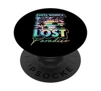 Playa de Santa Mónica Perdido Paraíso Palmera California PopSockets PopGrip Adhesivo