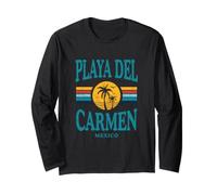 Playa del Carmen México Vintage Beach Theme Retro 1980s Manga Larga