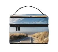 Playa del Mar del Norte, Bolsa de Maquillaje Bolsa de cosméticos Bolsa de Aseo de Viaje portátil Estuche para lápices
