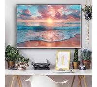 Playa Diamond Painting Adultos Atardecer Diamond Painting Kit Completo, DIY 5D Manualidades Niños kit Punto de Cruz Cristal Pintura De Diamante Pintar por Numeros Para Home Decoration 80x100cm 0M-1471