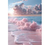 Playa Diamond Painting Adultos, Ola Diamond Painting, DIY kit Completo de Pintura de Diamantes, Full Drill Cristal Gem Punto de Cruz Conjunto principiantes, Home Decoracion de pared 100x135cm 0U-365