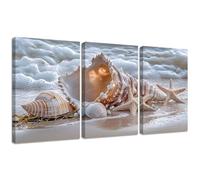 Playa DIY 5D Kit de Pintura de Diamante Completo para Adultos 60x90cm, Caparazón Diamond Painting Redondo Mosaico Rhinestone de Punto de Cruz Arte Manualidades Decor de Pared del Hogar 2S-1073
