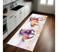 Playa Felpudo Pasillo 50 x 140 cm Manada de Caballos Antideslizante Alfombra de Corredor Suave para Cocina, Entrada y Decoración del Hogar