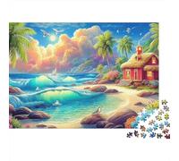 Playa Flower Jar 500 Piece Fotos Bonitas Puzzle para Adultos Divertido Decoración, Juego Intelectual, Alivio del Estrés, Juego Edugatoivo, Relajación E Inteligencia (500pcs (52x38cm))