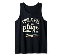 Playa Francesa de Verano Relajado J'peux Pas J'Ai Plage Camiseta sin Mangas