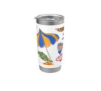 Playa Fruta Italiano Verano Moda Patrón Frutas Preppy Lindo Vaso térmico de acero inoxidable de doble pared