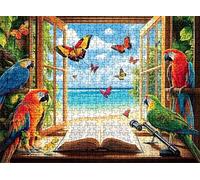 Playa Mariposa Puzzle 1000 Piezas Adultos, Rompecabezas con Letras en la Parte Posterior - Piezas Que Encajan Perfectamente, Reto de Concentración, Regalo para Mujer y Decor Hogar, 75 x 50 cm w0-228