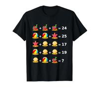 Playa Matemáticas Cerebro Rompecabezas Formas Mania Camiseta gráfica económica, Hombre, Negro, XL