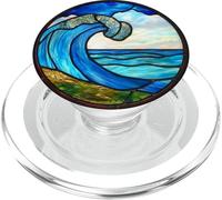Playa Oceano Mar Ola Nube Patron Impresion PopSockets PopGrip para MagSafe
