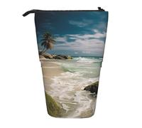 Playa Océano Retráctil Soporte Para Lápices Pop-Up Estuche Para Lápices Con Cremallera Bolsa De Lápiz Para Escolar Adultos Hombres